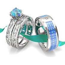 Wedding Ring Sets His And Hers Promise Ring Wedding Ring Sets His And Hers Couples Women 925 Sterling Silver Moissanite Man Sterling Silver Wedding Band