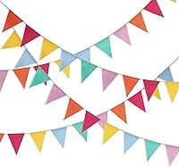 Hestya 42-Piece Pastel Pennant Banner Bunting - Colorful Triangle Flags for Birthday Party, Classroom, Carnival & Outdoor Events