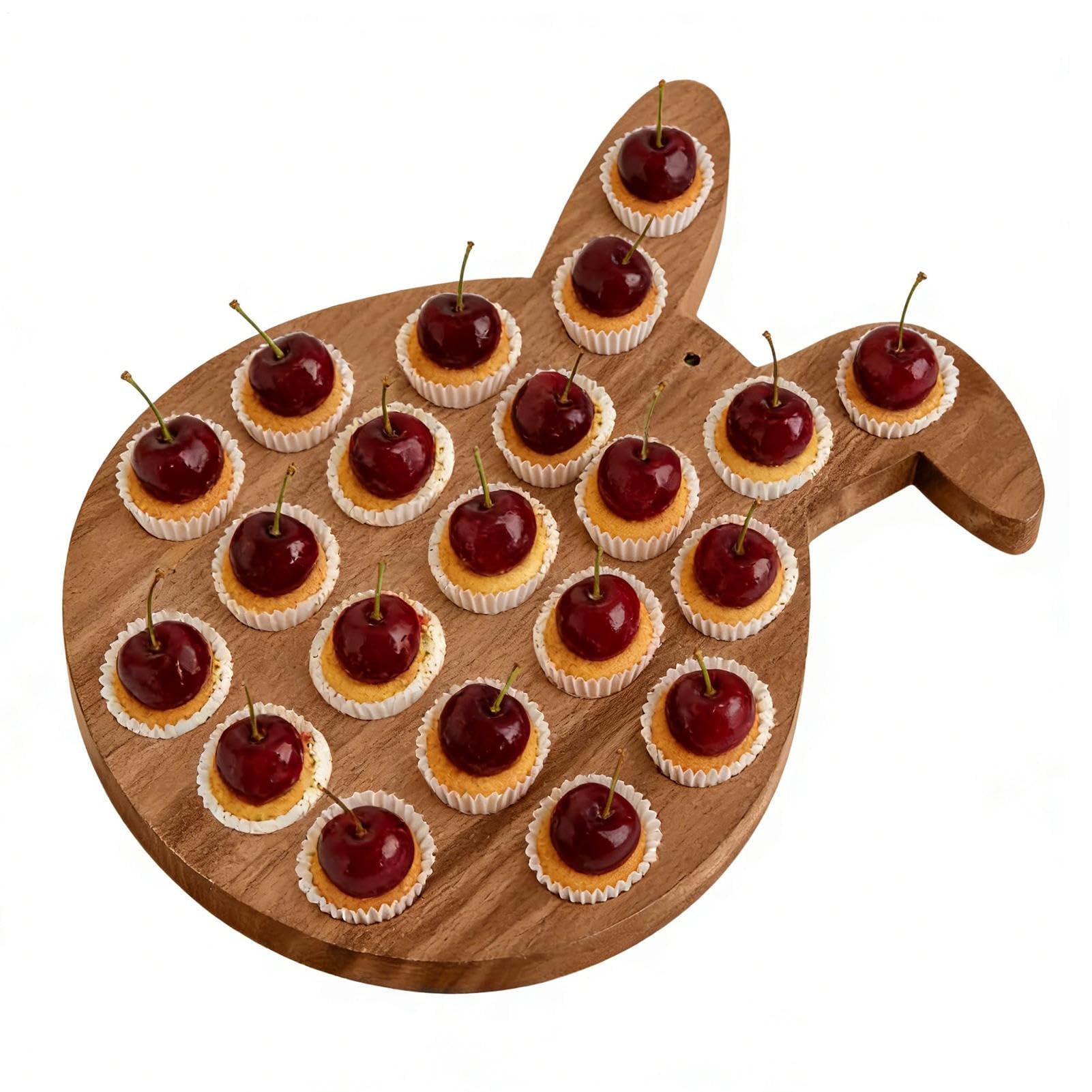 Plateau de Pâques à œufs Mimosa en bois pour 21 amuse-bouches festifs