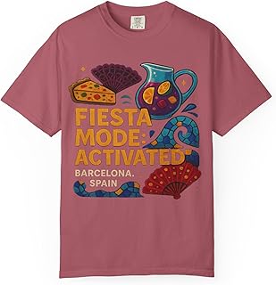Fiesta Mode Activated: Vibrant Barcelona Celebration Illustration Comfort Colors Girls Trip