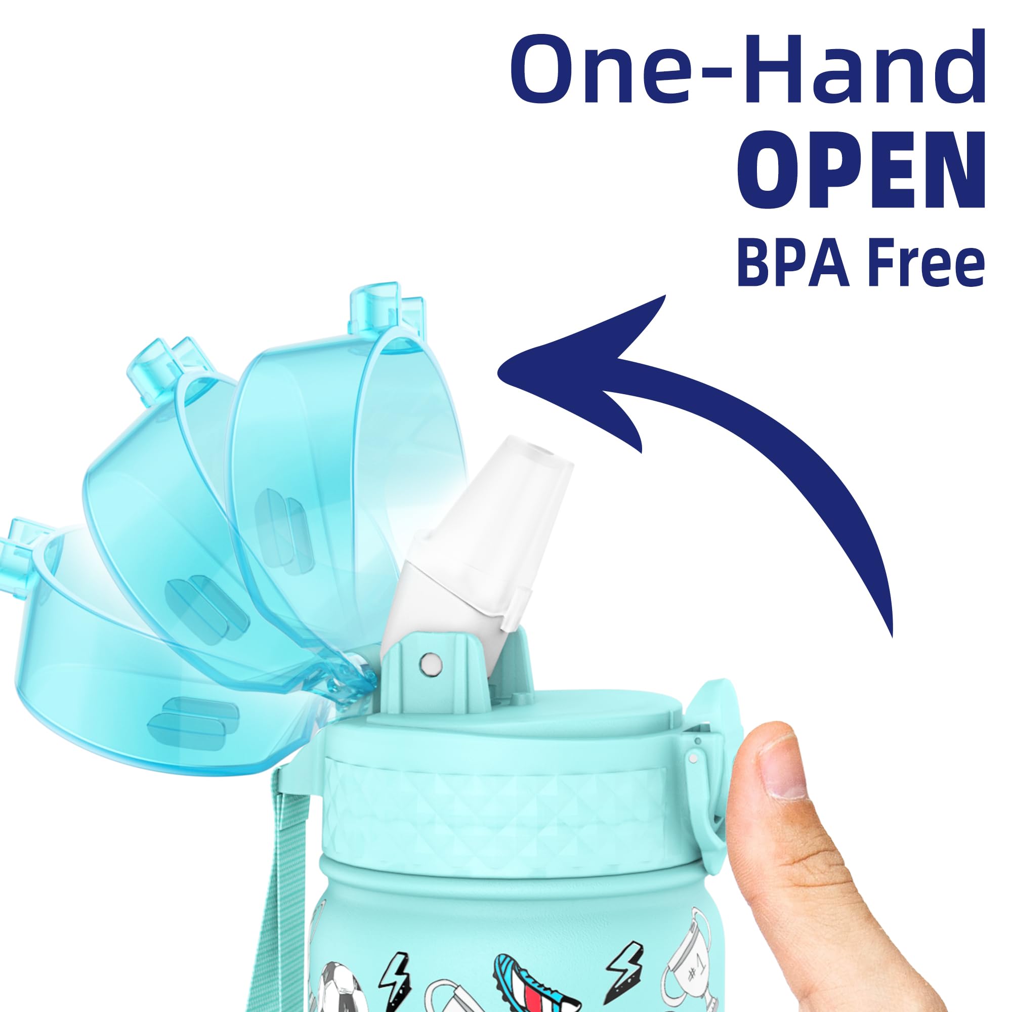 GOPPUS, Borraccia ermetica per bambini con cannuccia, carina, in acciaio inossidabile a doppia parete, con isolamento sottovuoto, piccola, a prova di perdite, senza BPA, 550 ml