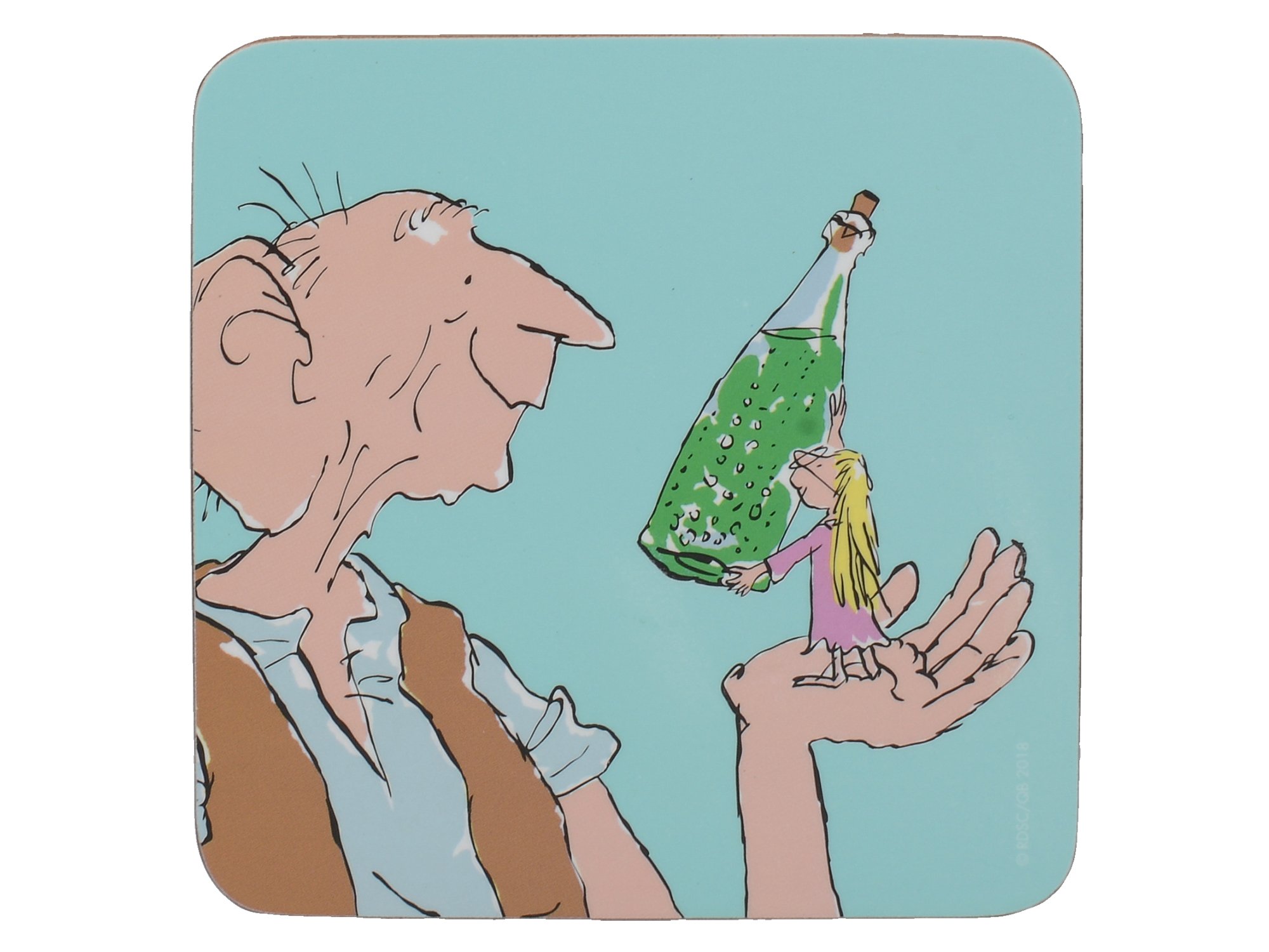 Creative Tops Blue Roald Dahl The Bfg Colourful Cork-Backed Printed Coaster, 10.5 Cm (4")