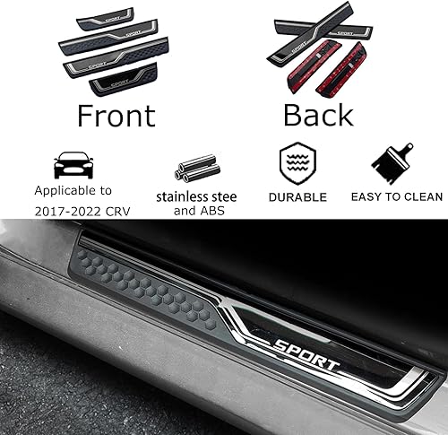 Miniatura 3 de GZBFTDH Protector de entrada de puerta de automóvil, para Honda CR-V CRV 2017-2022, placa de protección contra rasguños, 4 unidades, acero