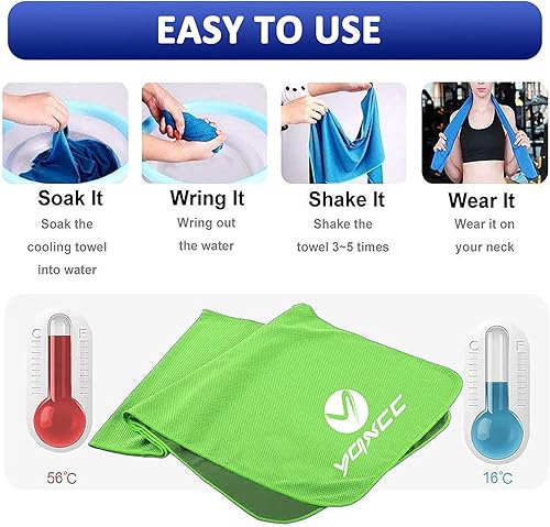 Miniatura 9 de YQXCC Paquete de 4 toallas refrescantes (40 x 12 pulgadas), toalla fría, toalla de microfibra suave y transpirable para hielo, deportes, yoga, golf,
