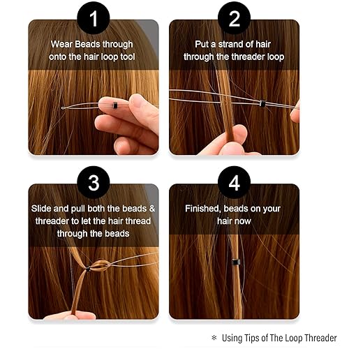 Miniatura 5 de NEWISHTOOL Kit de extensiones de cabello con microenlaces, alicates de extensión de cabello para cuentas, herramienta de gancho de extensión de