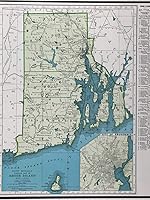 Vista 5 de Framed Vintage Rhode Island State Map- Authentic 1940s Map