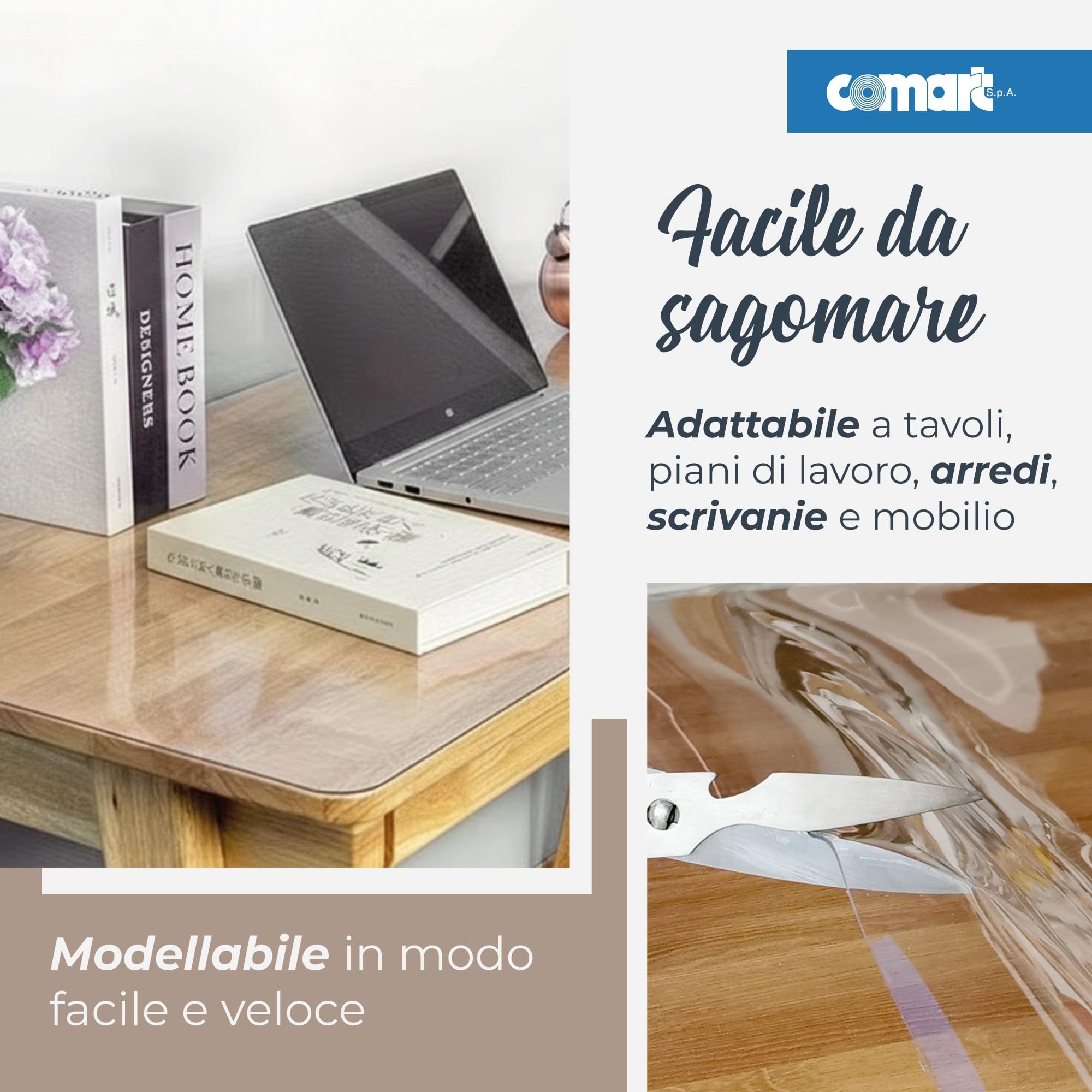 Comart - Protector Mesa Glass - PVC Transparente - 100x220-1,2 mm