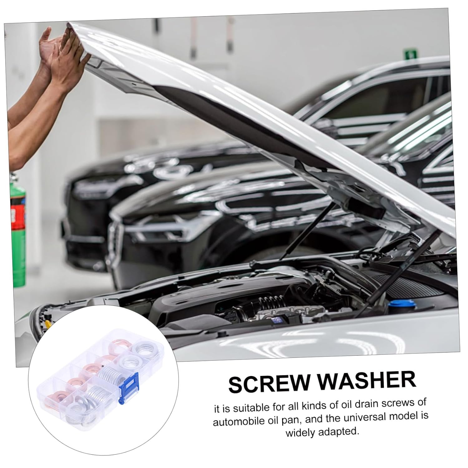 Engine Oil Drain Plug Washer Assortment Durable Aluminum Copper Gaskets for Leakproof Sealing Compatible with Various Car Models Quick Convenient Installation