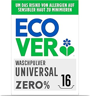 Ecover Zero Waschmittelpulver, sensitiv für Allergiker und empfindliche Haut, 16 Waschladungen, 1 x 1,2 kg