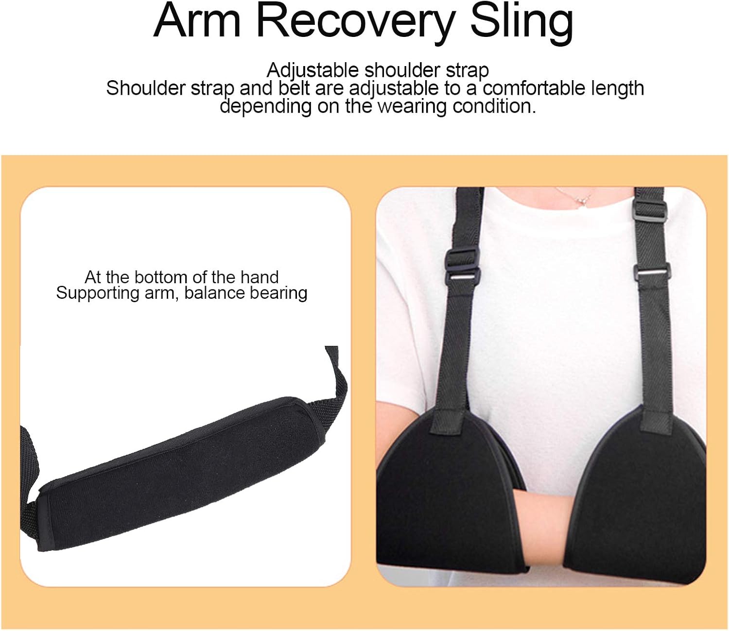 ZJchao Arm Suuport Sling, Shoulder Abduction Sling Immobilizer Arm Pillow for Injury Support Rotator Cuff Sublexion Surgery Dislocated Broken Arm(black) : Health & Household