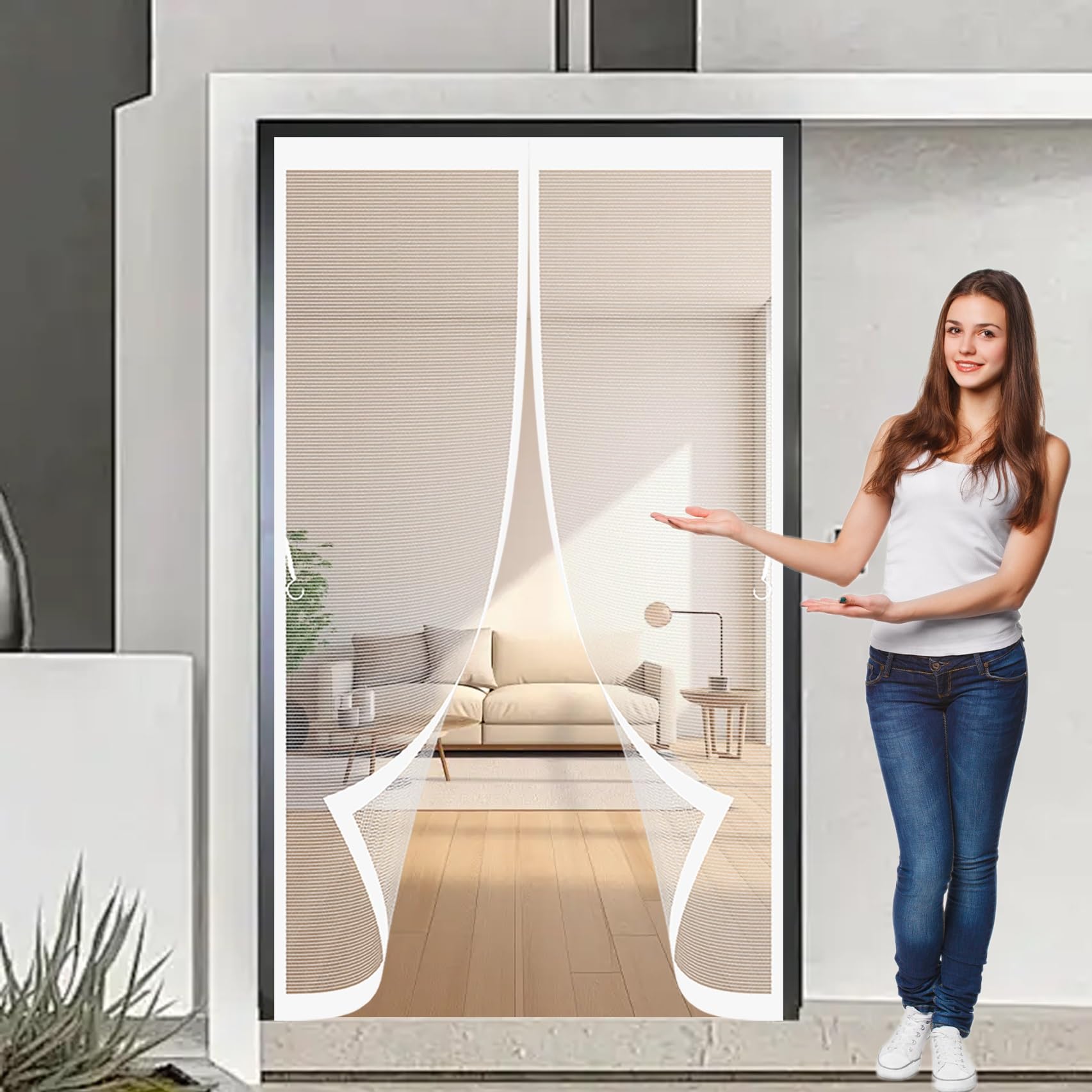Moustiquaire porte 135 x 150 cm anti-moustiques installation facile