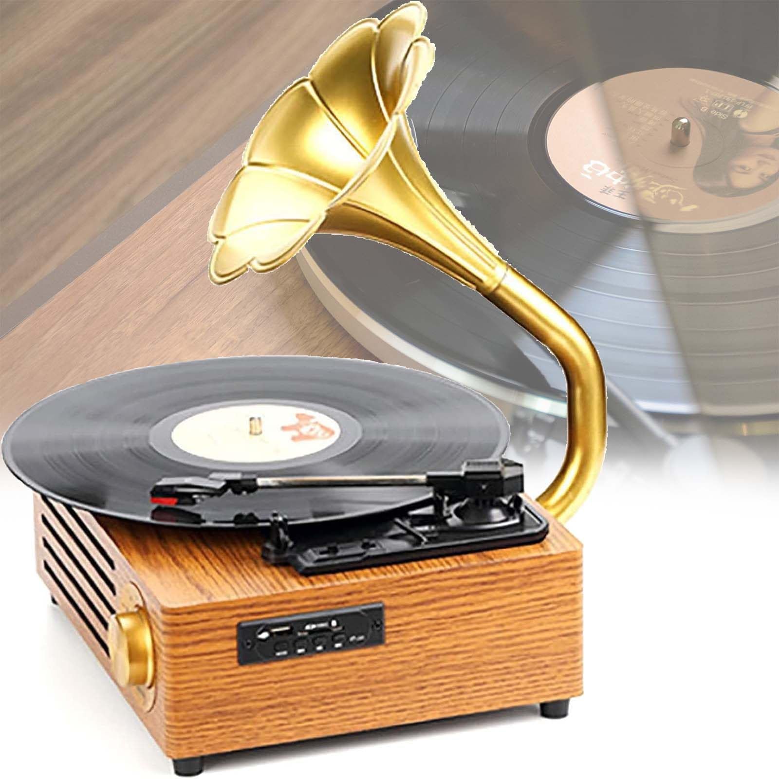 Rétro Lecteur Vinyle Bluetooth compatible disques vinyles 7 10 12 pouces