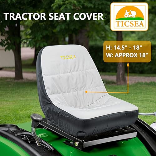 Miniatura 3 de Funda de asiento para cortacésped, funda impermeable para asiento de tractor que se adapta a respaldos de asiento de tractor de 14.5 a 18 pulgadas