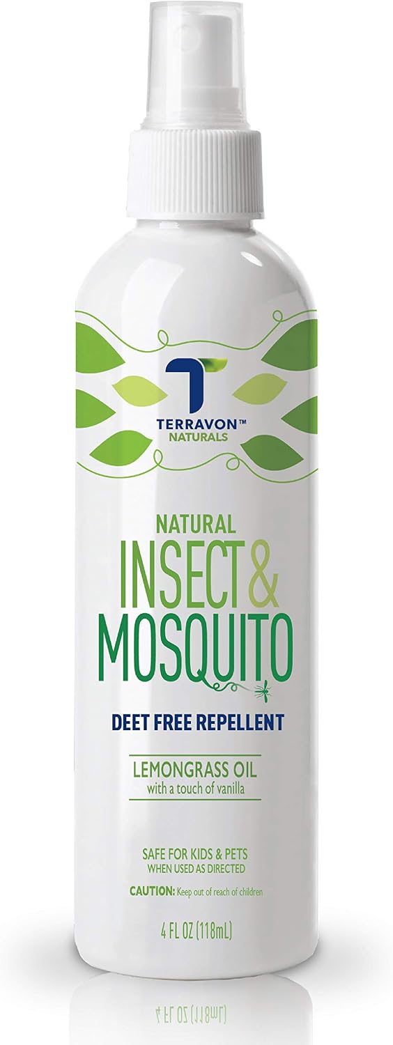 Terravon Naturals Insect & Mosquito Repellent, DEET-Free All-Natural Formula, Kid and Pet Friendly, Made in The USA, 4 Ounce Spray Bottle