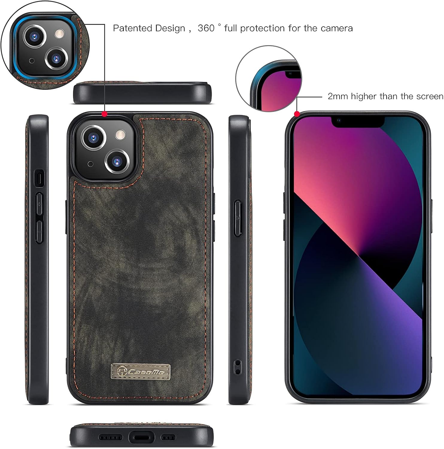 Bеѕt Dеаl Prоduсt Zttopo Wallet case Compatible with iPhone 13, 2 in 1 Leather Zipper Detachable Magnetic 11 Card Slots Money Pocket Cover with Screen Protector iPhone 13 Case Wallet 6.1 Inch