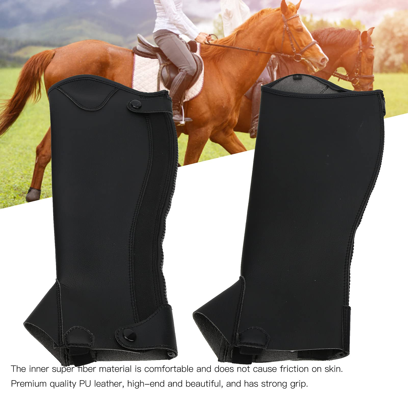 Ong Gambaletto in Pelle PU Confortevole ghetta equestre per l'ippodromo outdoor (M)