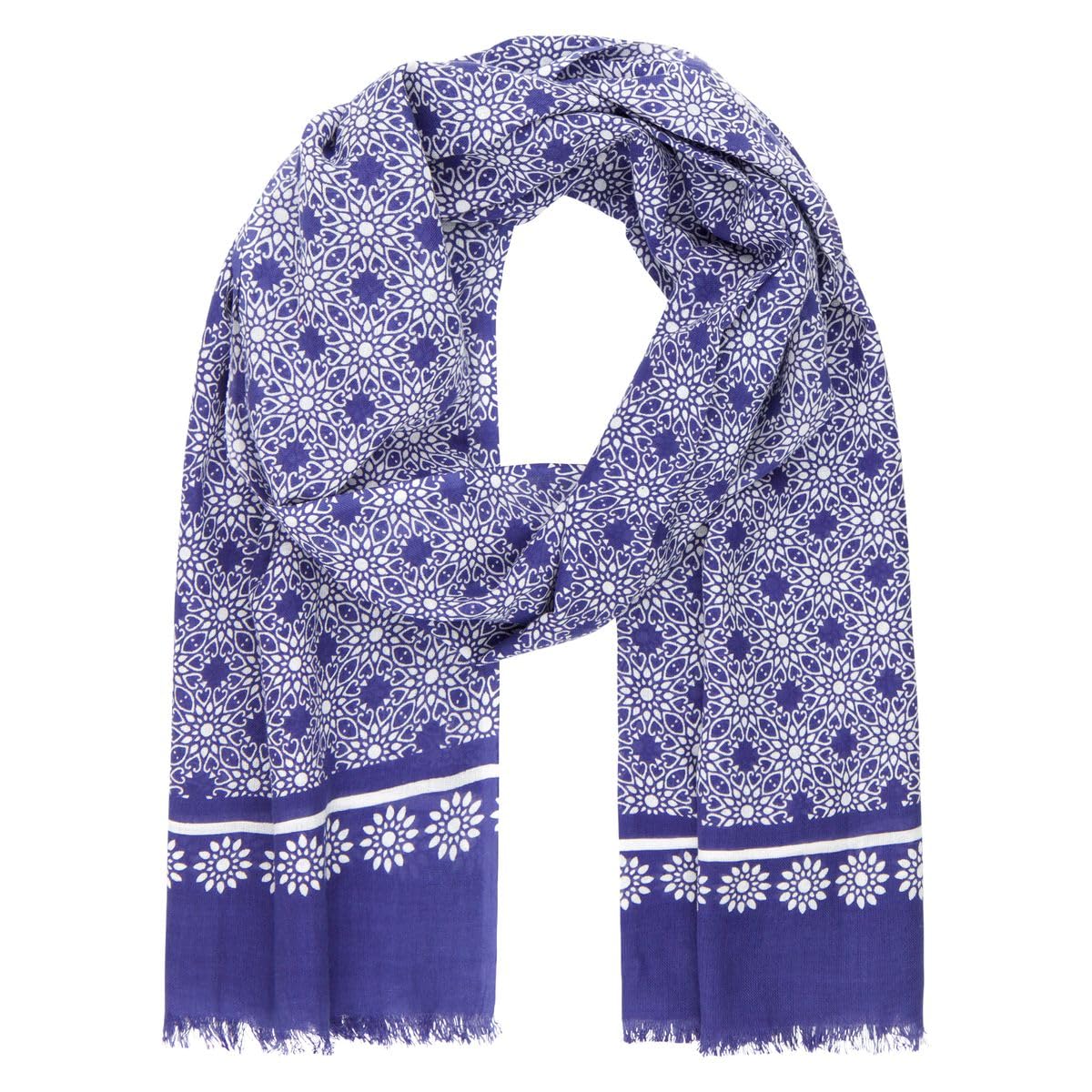 LINDENMANN Bufanda hombres azul bufanda delgada 100% algodón, azul, Talla única