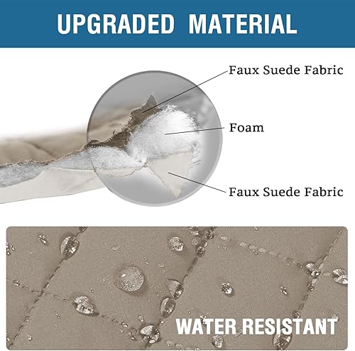 Miniatura 4 de Paquete de 2 fundas resistentes al agua para reposabrazos para sillas y sofás, fundas para reposabrazos de sofá con 3 bolsillos para teléfono, sofá,