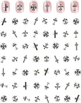 3D Mini Metal Punk Nail Art Studs 300 Pcs,Silver Black Alloy Nail Jewelry for Women, DIY Crafts Nail Art Charm Nails for Decoration Accessories