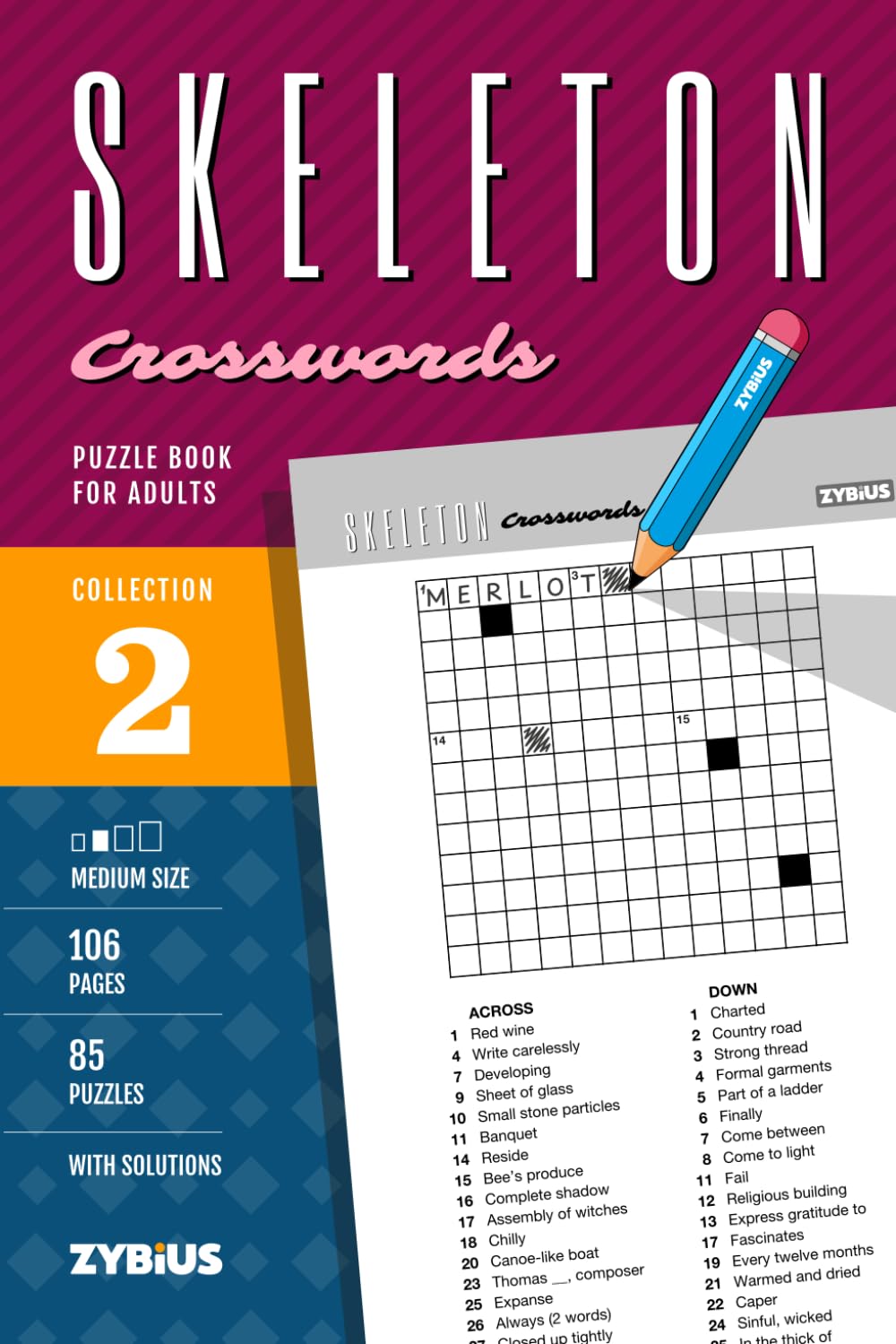 Skeleton Crosswords - Puzzle Book for Adults - Collection 2
