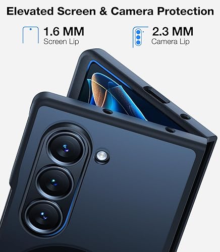 Miniatura 5 de TORRAS Funda magnética a prueba de golpes diseñada para Samsung Galaxy Z Fold 6, compatible con Magsafe prueba de caídas de grado militar Funda