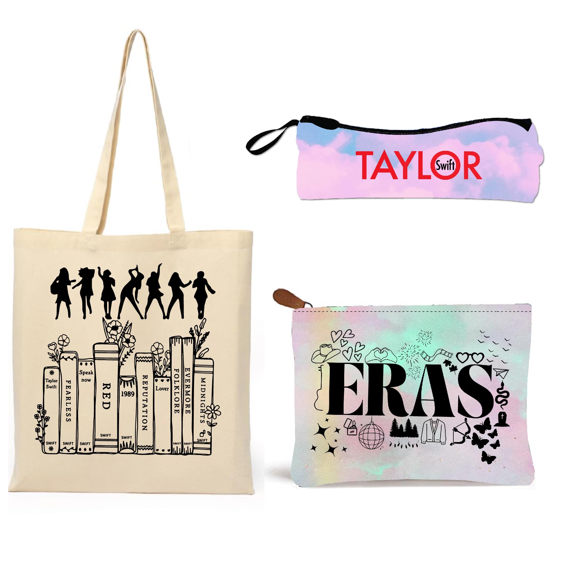 VVWV Combo Set Taylor Swiftzz | Tote Bag, Pencil Pouch,Purse for Womens College School Girls (B0CRDW8F9K) Amazon Price History, Amazon Price Tracker