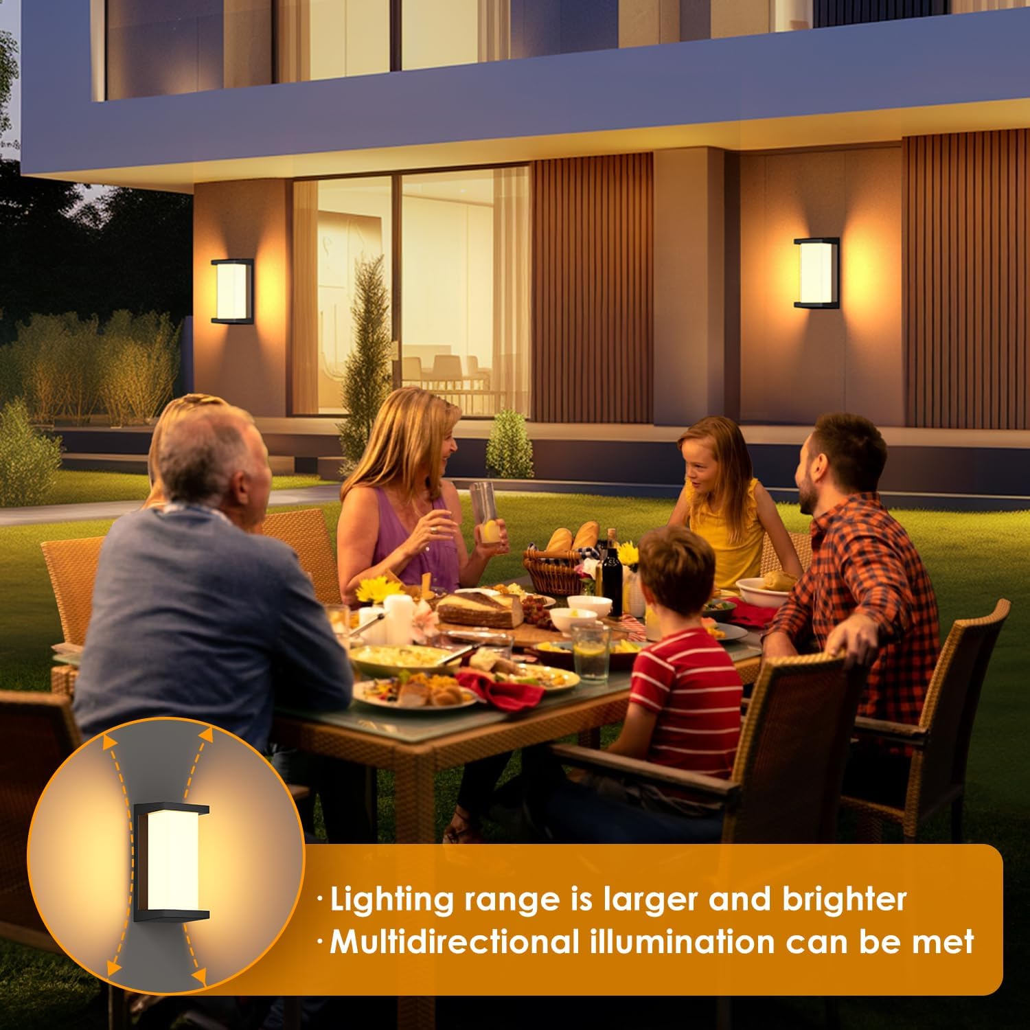 2 Packs 24W Modern Porch Lights Outdoor Wall Light,3 Color LED Exterior Lighting Fixtures,Outdoor Waterproof Wall Sconce for House Patio Exterior Wall Mount Front Back Porch Lights Outside
