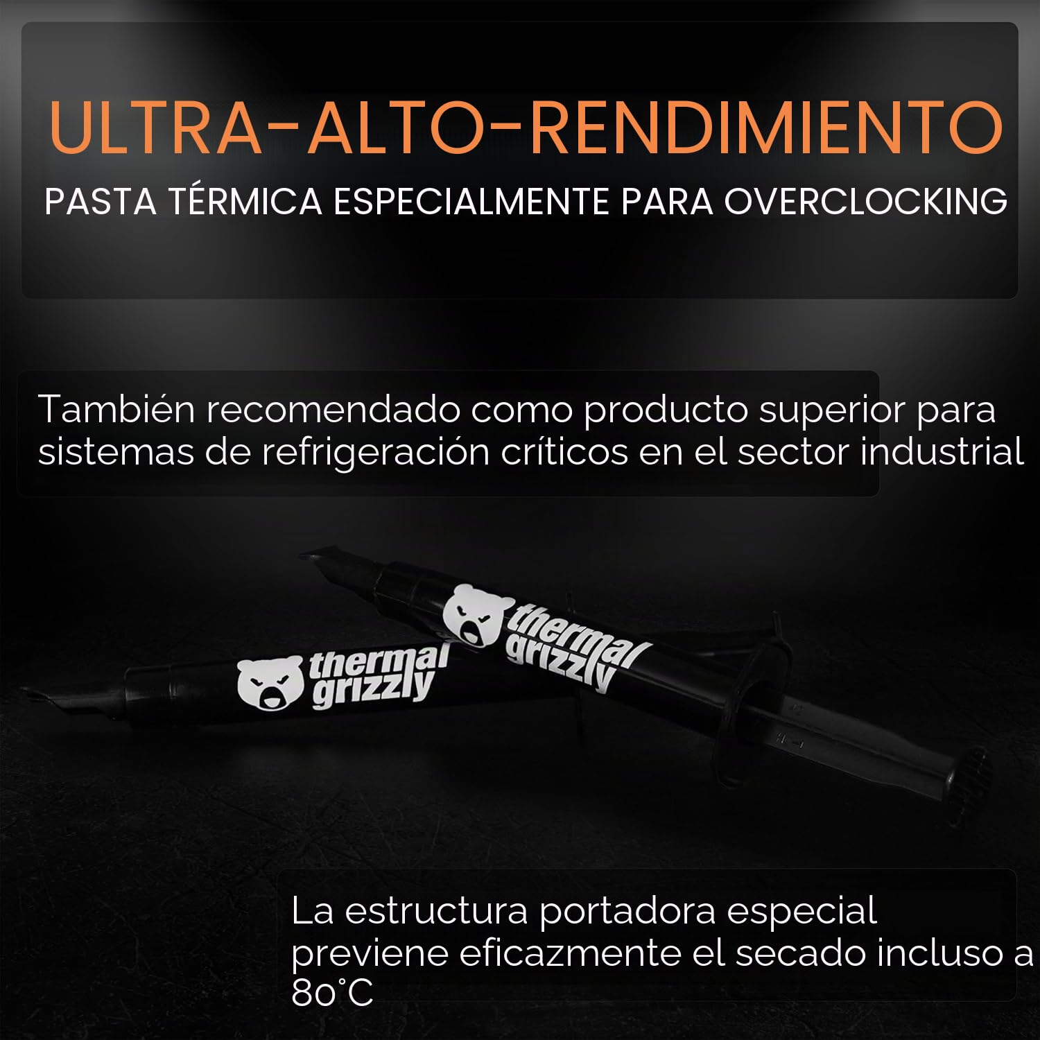 Thermal Grizzly - Kryonaut - 1 Gramo - Pasta Térmica de Altísimo Rendimiento - Para Aplicaciones Exigentes y Overclocking CPU/GPU