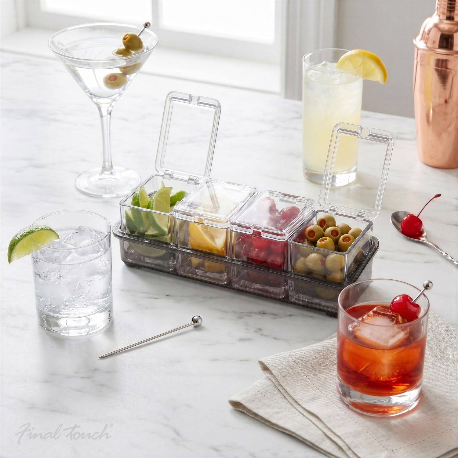 Amazon.com: Final Touch 5 Piece Garnish Bar Caddy - Keep