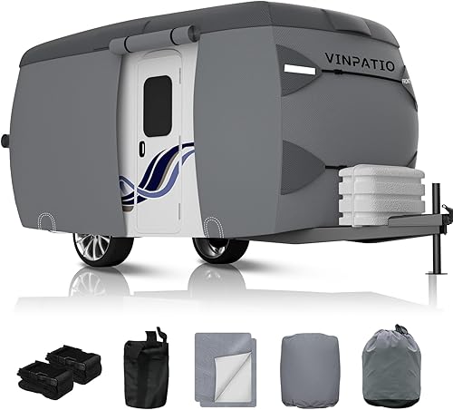 Miniatura 24 de VINPATIO - Cubierta resistente para remolque, cámper, Toy Hauler, caravana de 22 a 24 pies. de 7 capas, con correas resistentes al viento, cubiertas