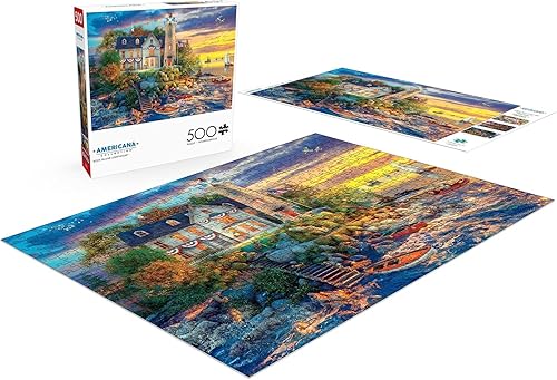 Miniatura 4 de Buffalo Games - Dominic Davison - Rock Island Lighthouse - Rompecabezas de 500 piezas para adultos - Rompecabezas desafiante perfecto para noches de