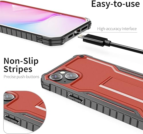 Miniatura 9 de ExoGuard Funda para iPhone 14 Plus de 6.7 pulgadas, funda de goma a prueba de golpes de cuerpo completo viene con un protector de pantalla de vidrio