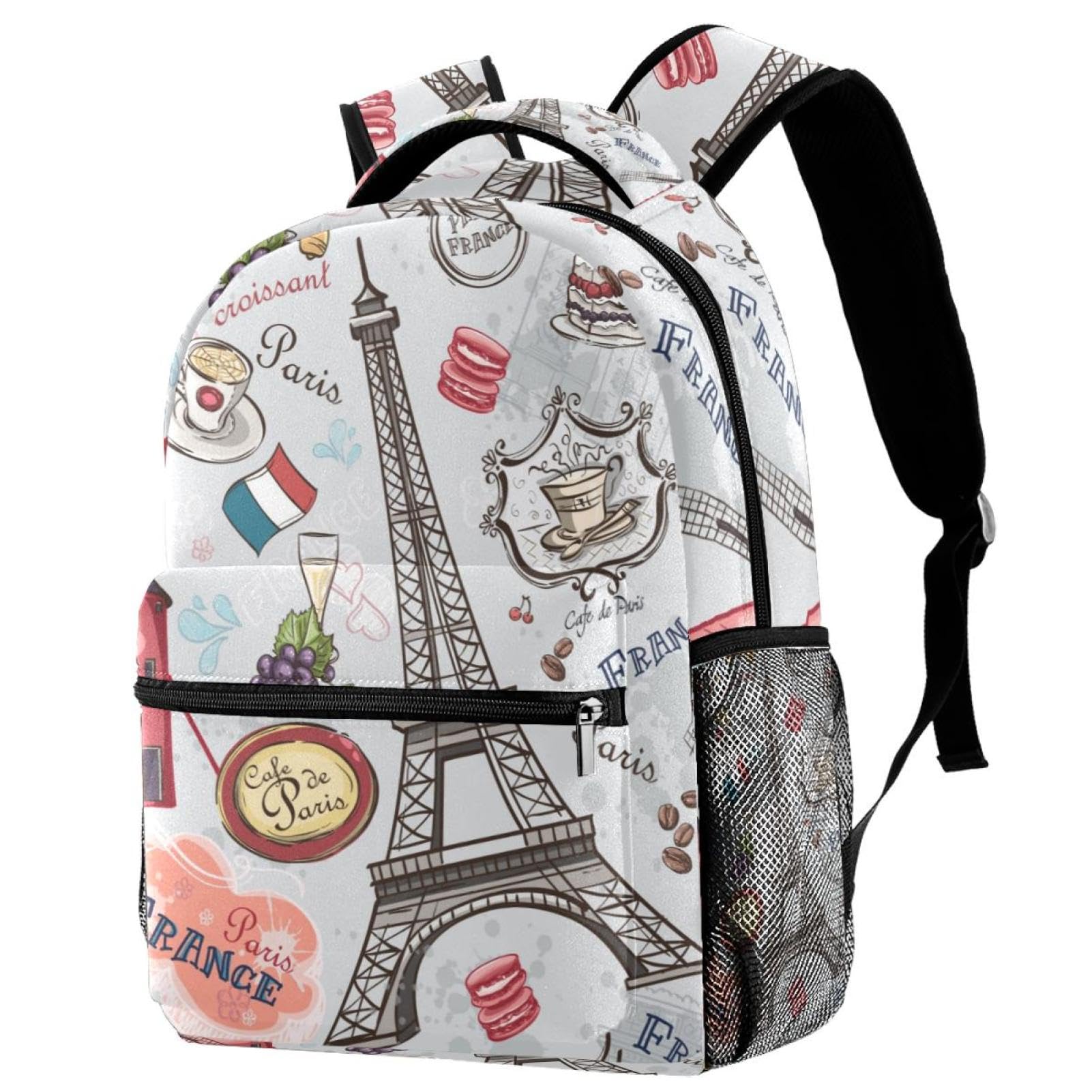 Sac à dos d'école multicolore pour ados avec grand compartiment 40cm