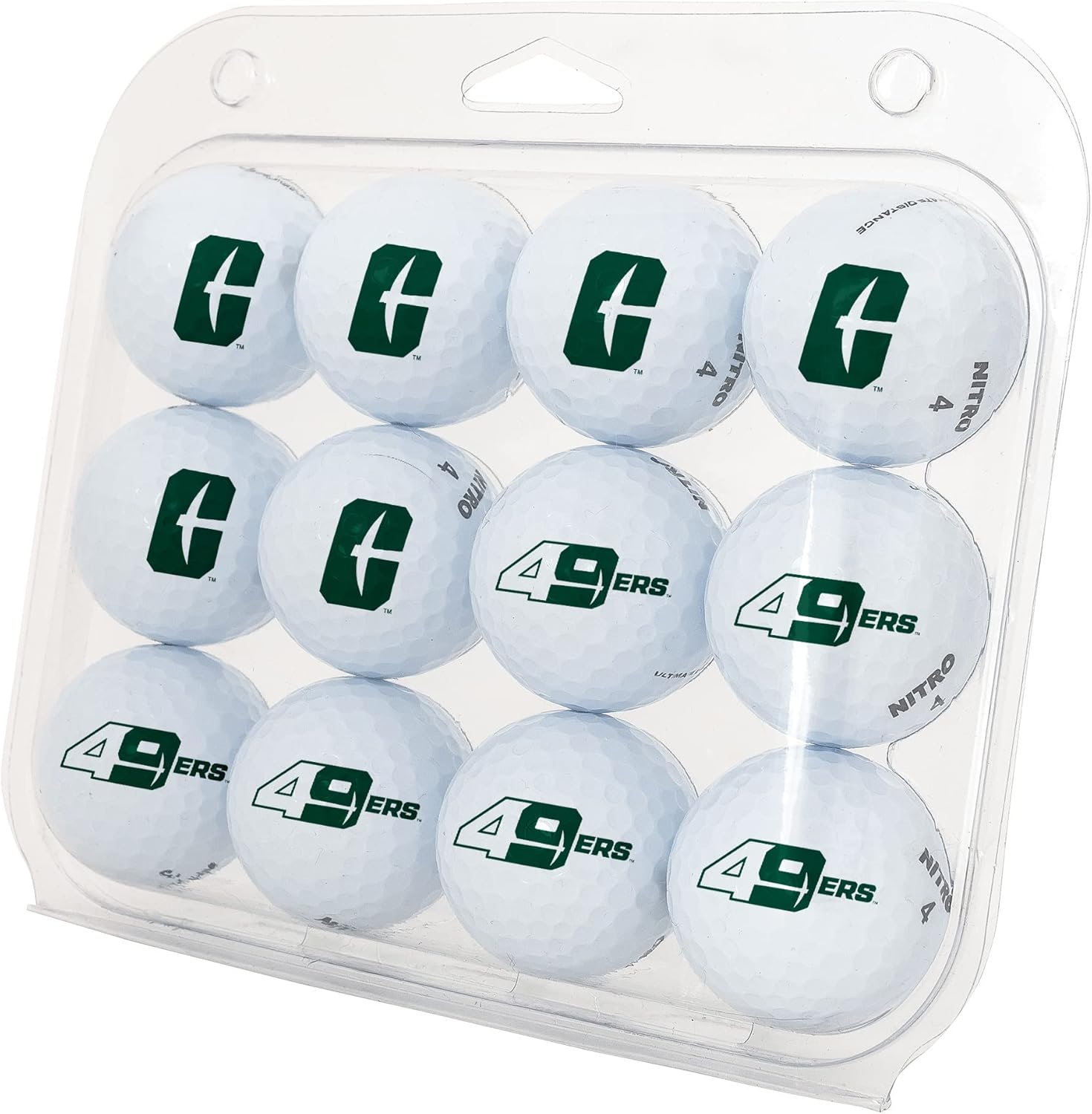 Desert Cactus University of North Carolina Charlotte Golf Balls 12 Pack – UNCC 49ers Full Color Dozen – Officially Licensed Sport Team Accessory