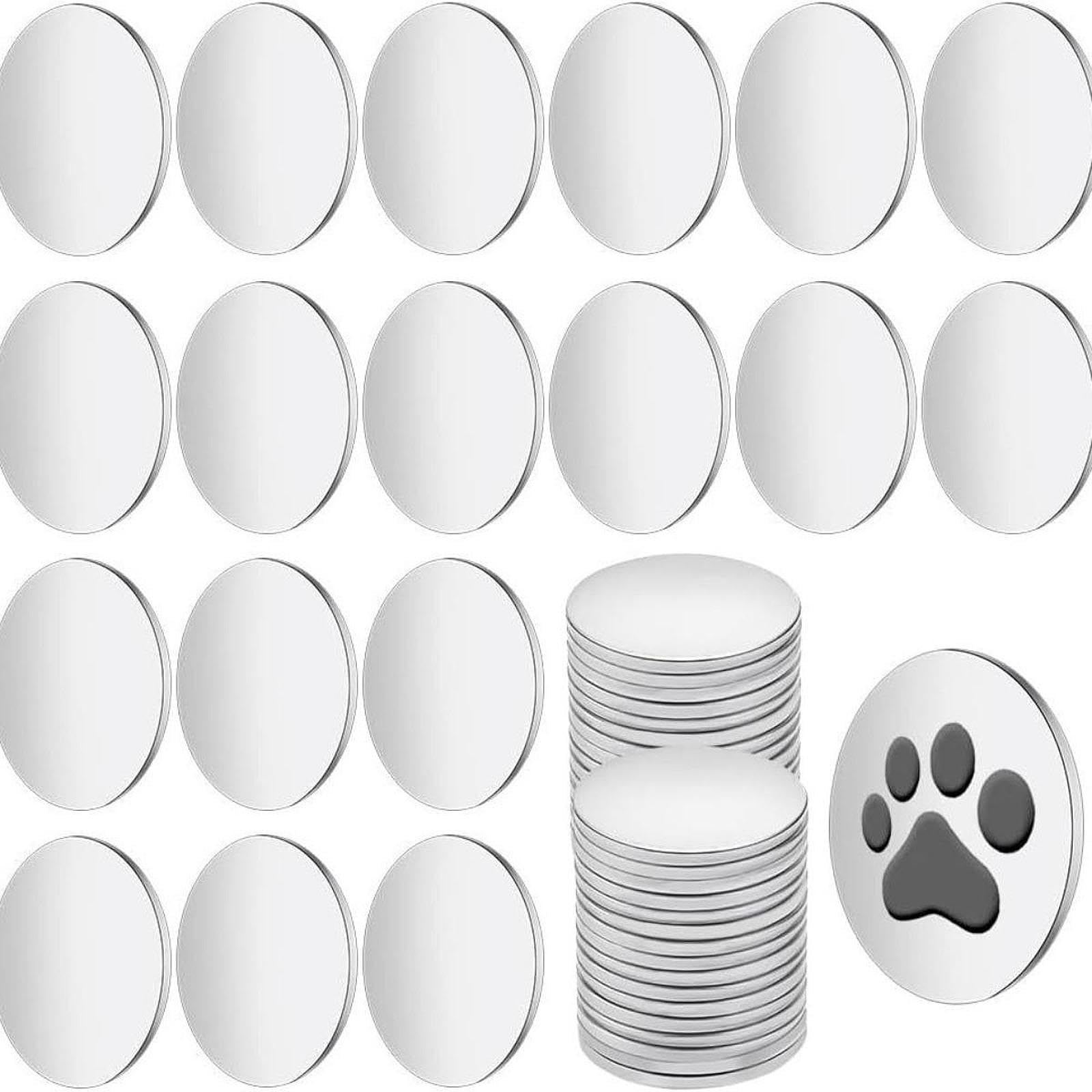 B Baosity 100 Disques En Acier Inoxydable pour La Fabrication de Bijoux, Estampage, étiquettes Rondes