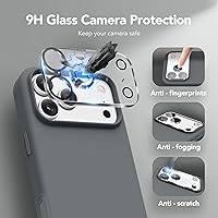 Vista 1479 de GONEZ Funda de silicona para iPhone 15 Pro Max, compatible con Magsafe, protector de cámara + protector de pantalla, forro de microfibra suave Negro