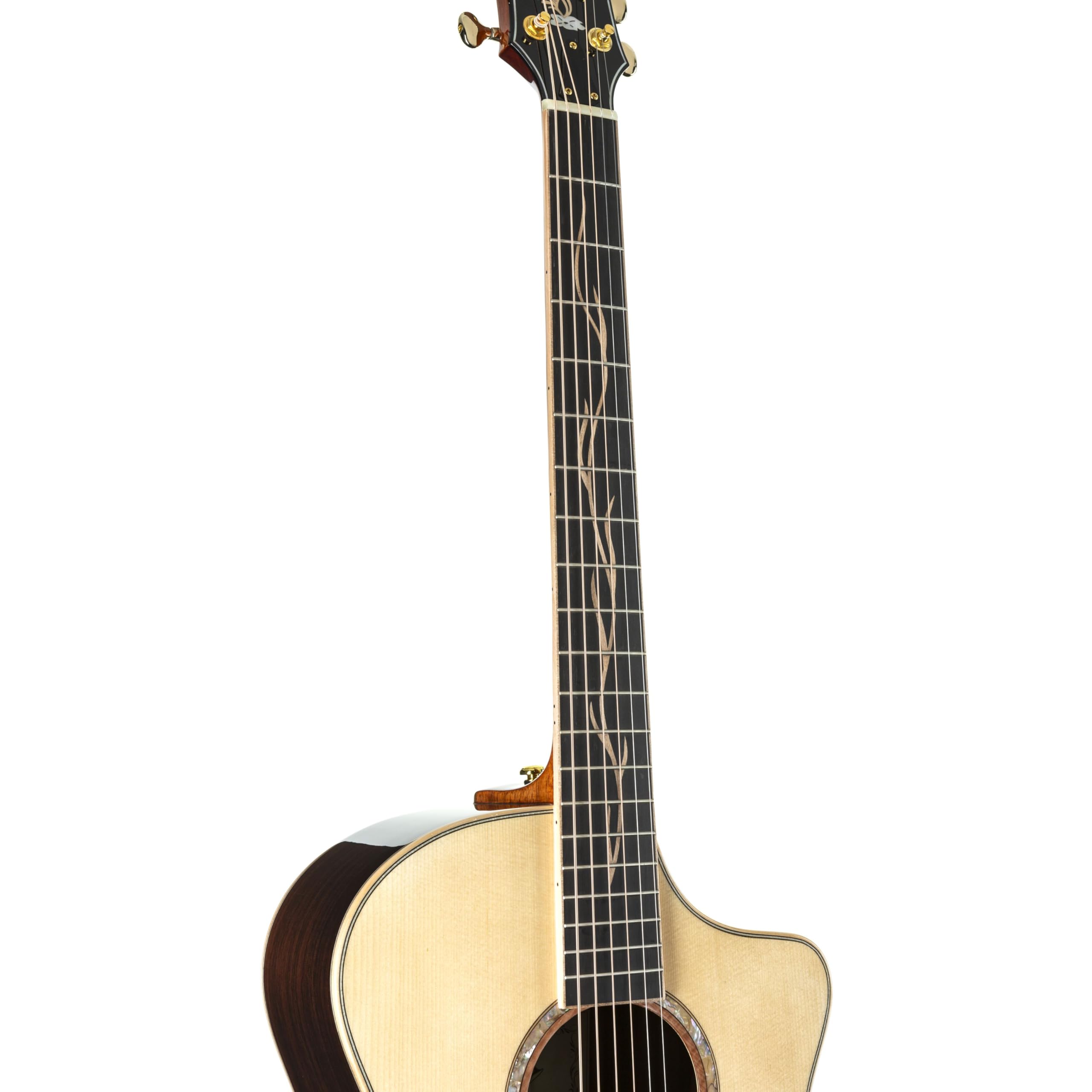 Fame Rosewood Deluxe Westerngitarre, Grand Auditorium, Fichte Massive Decke, Palisander Boden und Zargen, Mahagoni Hals, Ebenholz Griffbrett, kompatibel mit Tonabnehmersystem