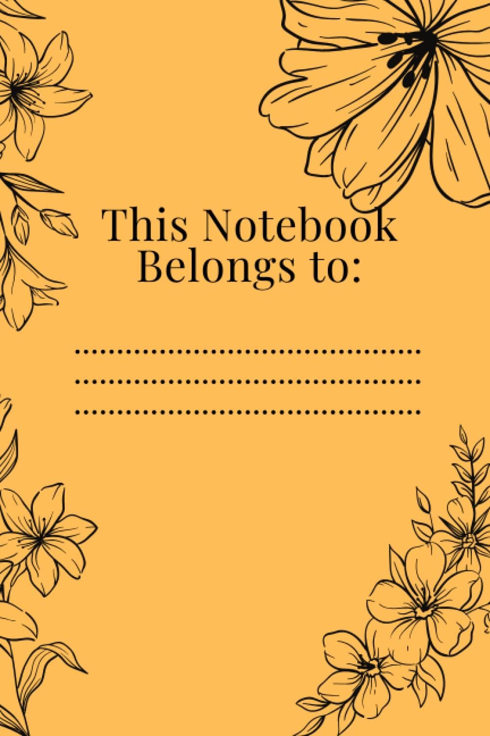 Notebook: Floral Design 100 pages (Orange)
