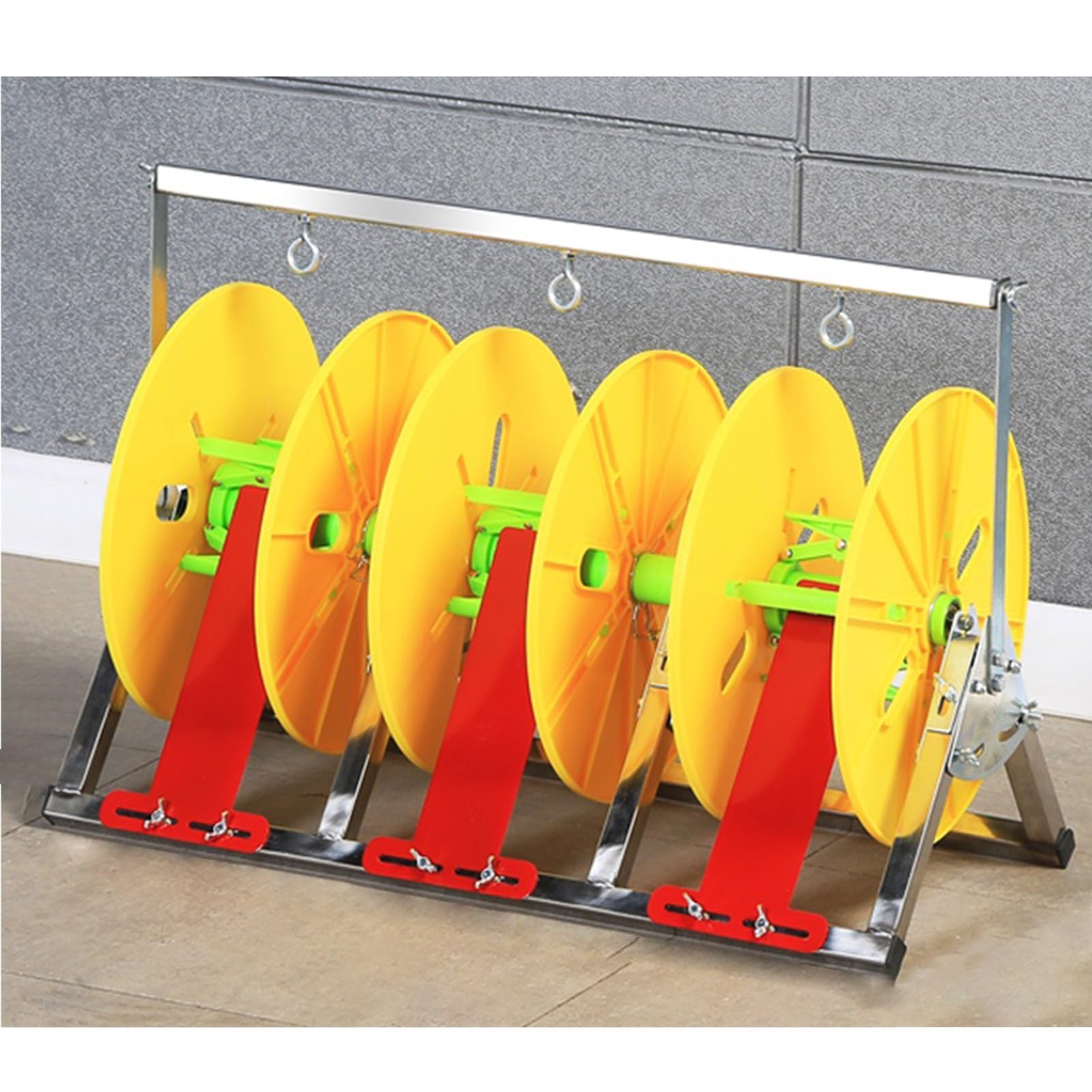 WDSOPK Wire Spool Dispenser, Adjustable Cable and Rope Organizer with Independent Bearing for Efficient Storage in Industrial Spaces (Yellow)