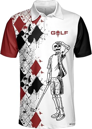 HIVICHI Golf Shirts for Men Funny Golf Shirts for Men Golf Outfits Golfing Gifts Golf Lover