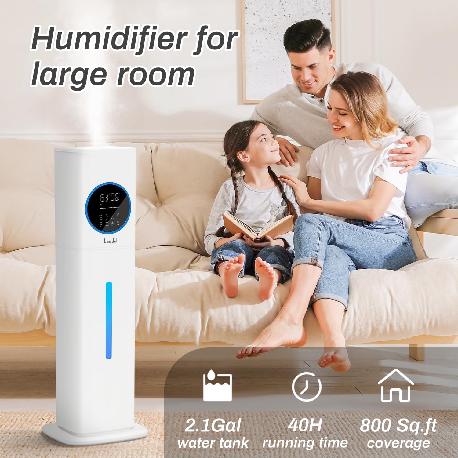 humidifier + waterless essential oil diffuser for home white