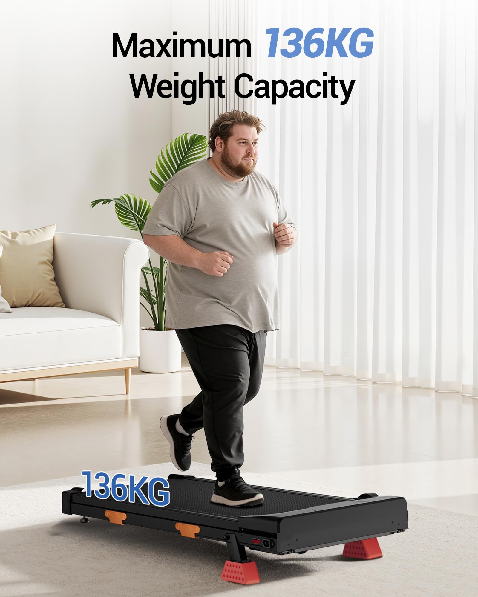 CURSOR Tapis Roulant con Inclinazione15%, Tapis Roulant Salvaspazio Elettrico 1-10KM/H, Walking Pad con Motore Silenzioso da 3,0 HP e Tripla Ammortizzazione, Max. Carico Massimo 136KG