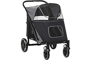 Pawhut Foldable Dog Stroller for Large Dogs