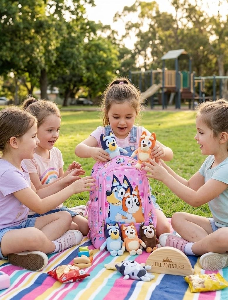 Disney Kids Backpack with Lunch Box, School Bag for Boys & Girls (Bluey)