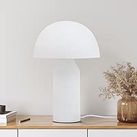 Brightech Venus Glass - Contemporary Table Lamp with Glass Shade and Body - Unique Mushroom Table Lamp - Dimmable LED Light Bulbs for Bedroom Reading, Great Décor for Living Rooms, Offices
