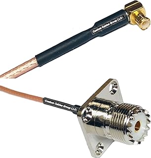 0.5 feet RG316 MCX Male Angle to UHF Female Flange RF Pigtail Coaxial Cable
