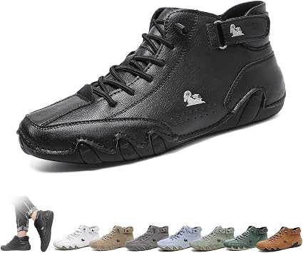 Italian Handmade High Boots Unisex Outdoor All-terrain Minimalist Beck Shoes Lightweight Breathable Non-slip Casual Barefoot Shoes For Hiking Camping & Driving Chukka BootsBlack,42 EU | black,42 eu
