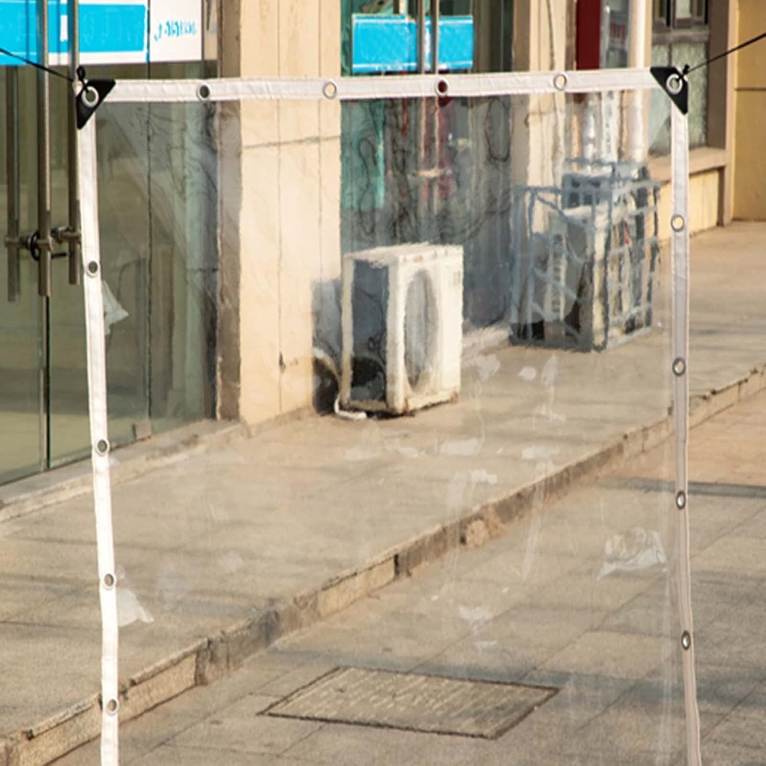 Transparent PE Tarpaulin Tarpaulins Protective Cover Windows Windproof Waterproof Cloth Clear Rainproof Garden Tarp Sail(1x1.5m)