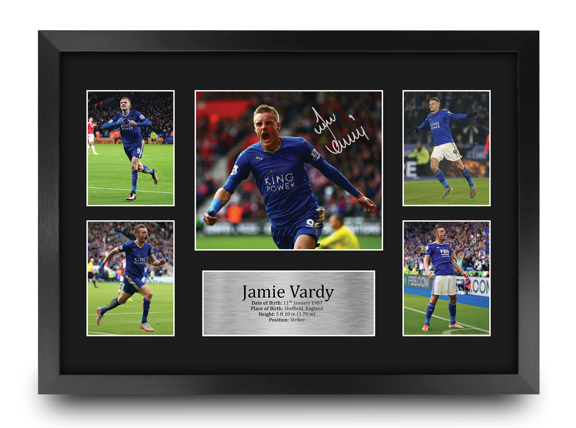 Jamie Vardy Leicester City Framed Printed Autograph