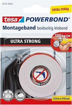 tesa Powerbond Ultra Strong Foam Double Sided Mounting Tape 1.5 m x 19 mm